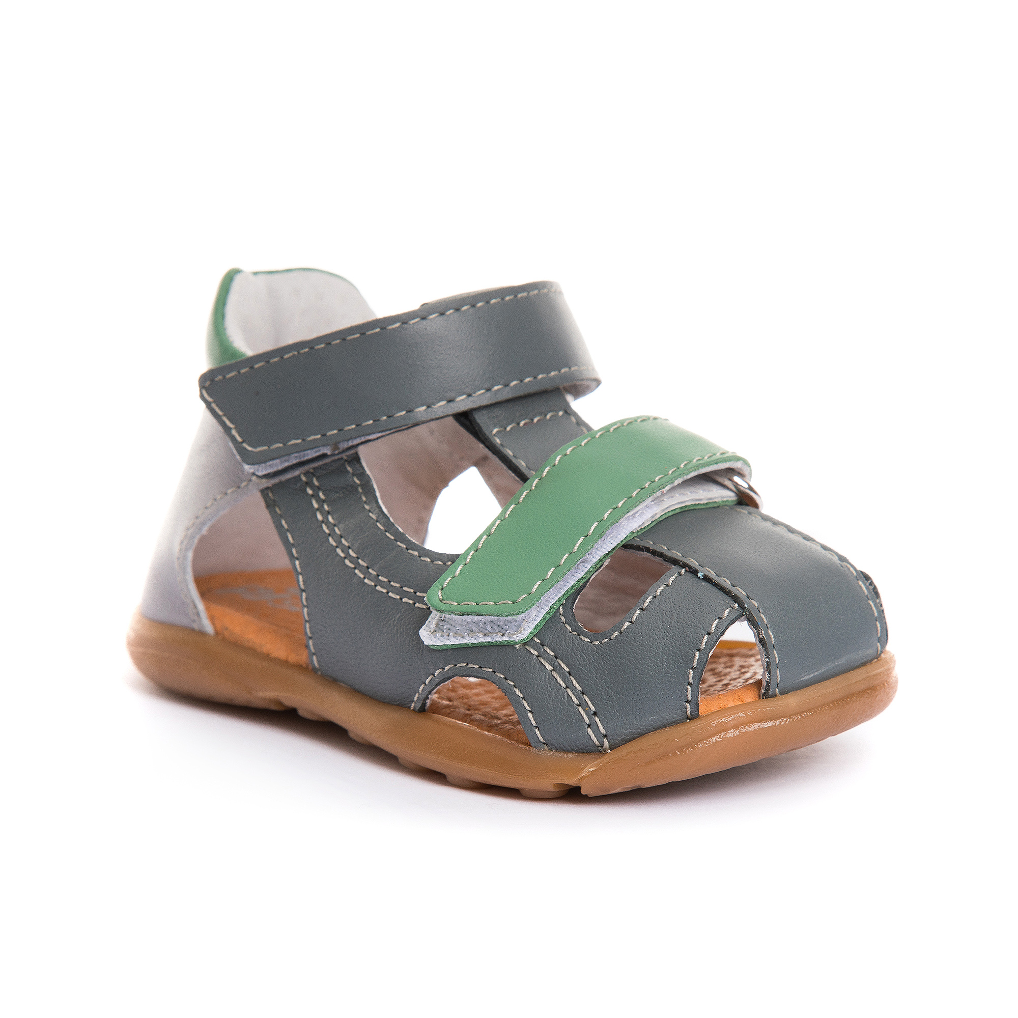 Implement Roasted Perforate Sandale din piele cu talonet pentru baieti - PJ Shoes - Incaltaminte copii