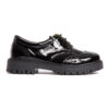 Pantofi eleganti perfecti pentru scoala din piele lacuita pentru fete Frida negru