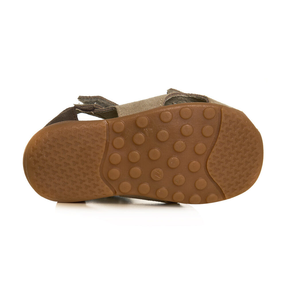 Sandale pentru copii din piele cu talonet talpa ultra flexibila Mario bej01