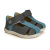 Pantofi decupati din piele cu talonet Pablo02 blu