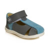 Pantofi decupati din piele cu talonet Pablo02 blu