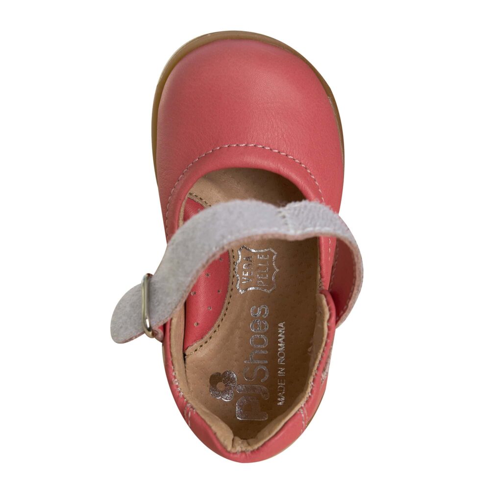 Balerini din piele cu talonet si talpa flexibila Candy roz