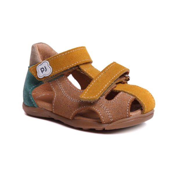 Sandale din piele cu talonet si talpa ultra flexibila Mario camel 1