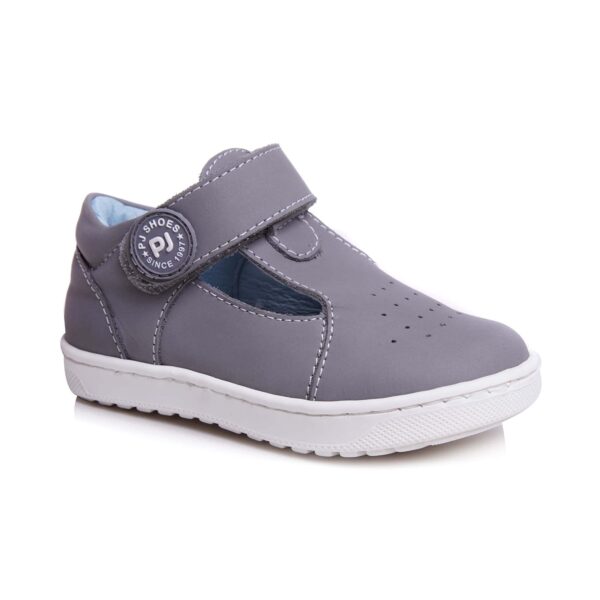 Pantofi decupati din piele cu talonet Pablo 01 gri