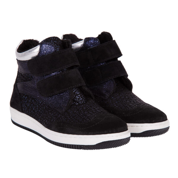 Ghete din piele pentru fete Mae blu