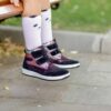 Ghete imblanite din piele pentru fete Mae bordo
