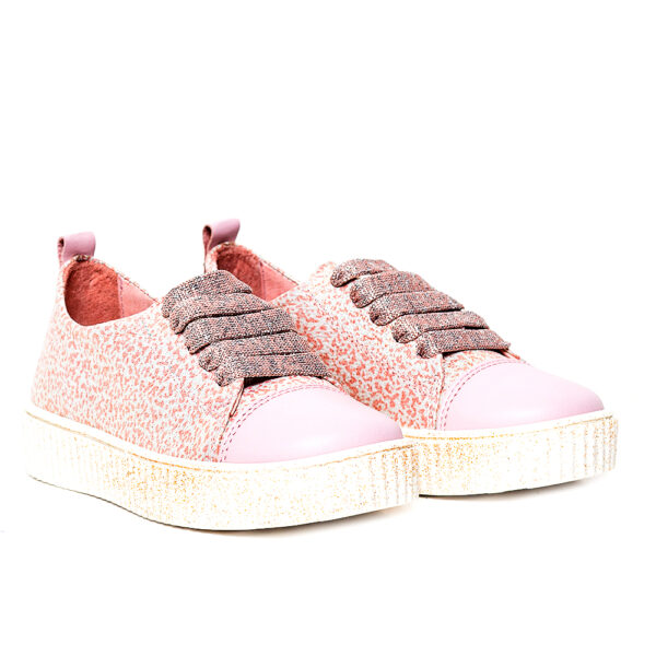 Tenisi din piele pentru fete Asia roz animal print