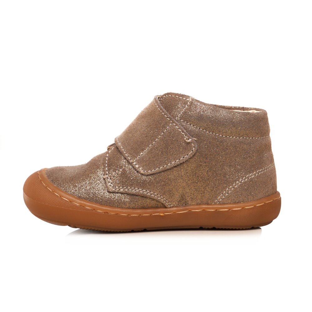Teddy cioco (4) Pantofiori copii din piele cu talpa flexibila si talonet Teddy bronz