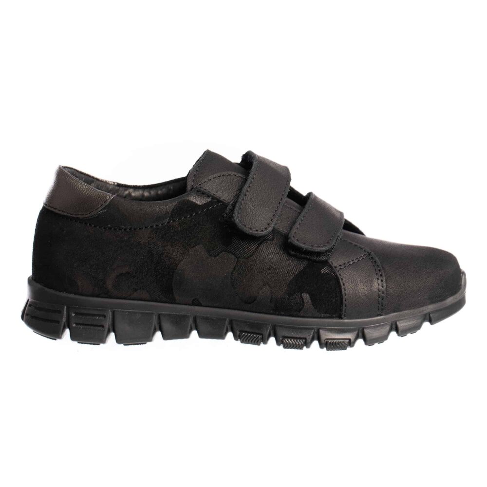 Tenisi din piele camuflaj pentru copii Dream negru