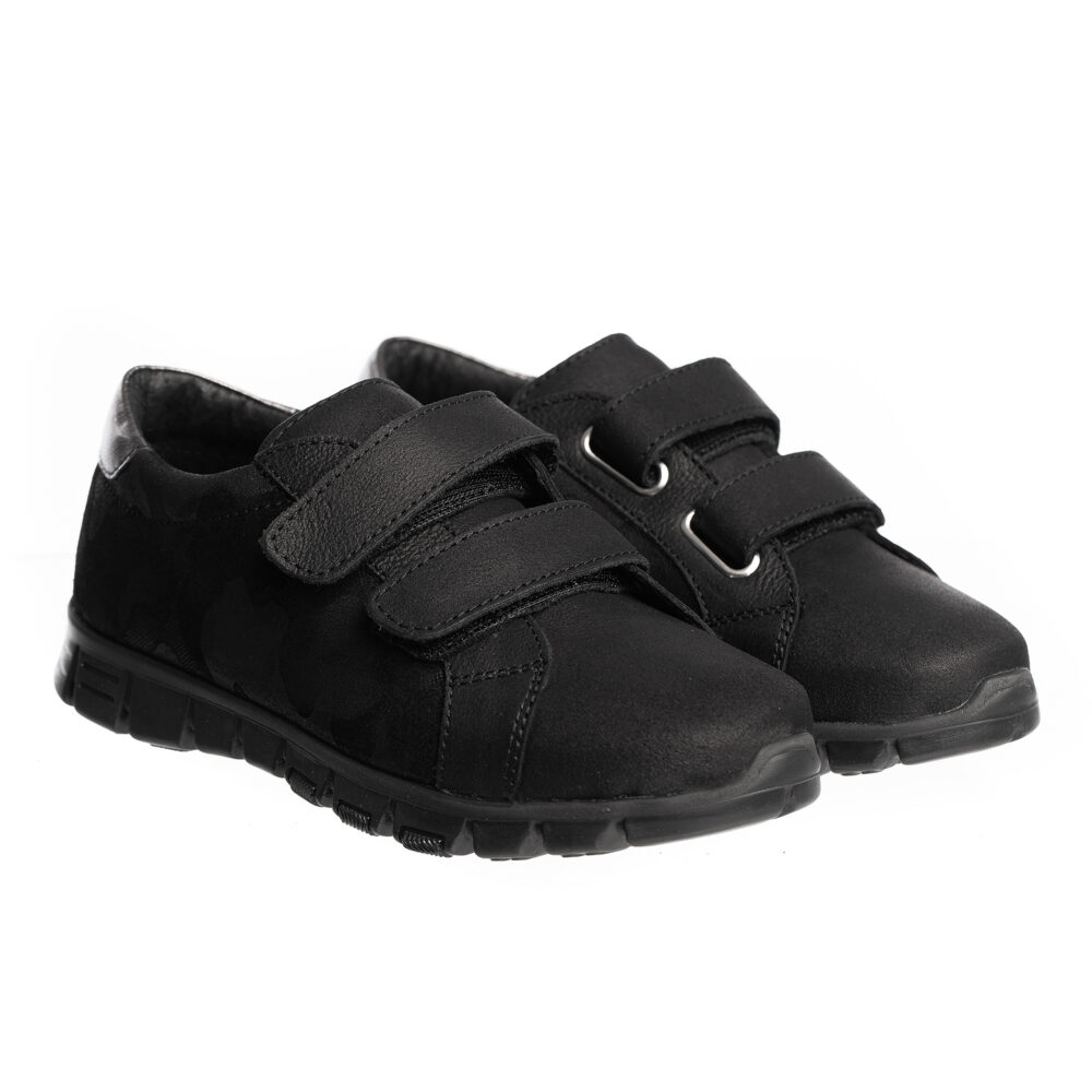 Tenisi din piele camuflaj pentru copii Dream negru