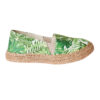 Espadrile pentru copii din textil printat cu talpa acoperita cu iuta Green Leaves