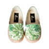 Espadrile pentru copii din textil printat cu talpa acoperita cu iuta Green Leaves