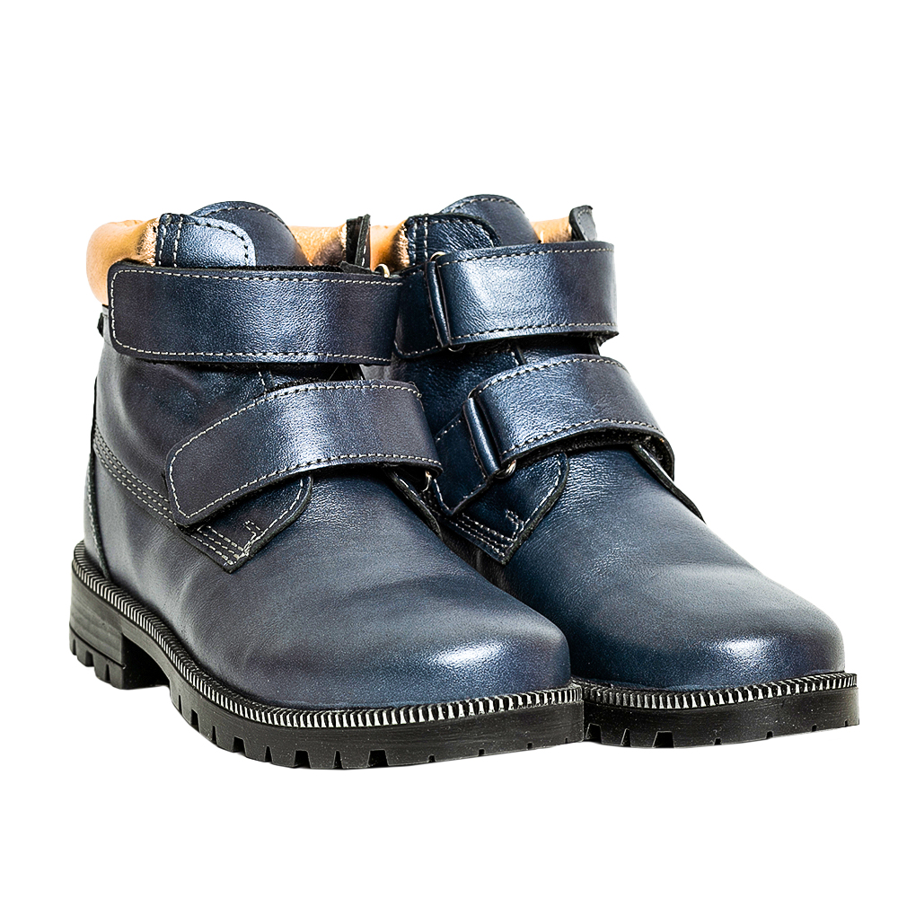 Ghete pentru fete din piele naturala Luca03 bluemarin