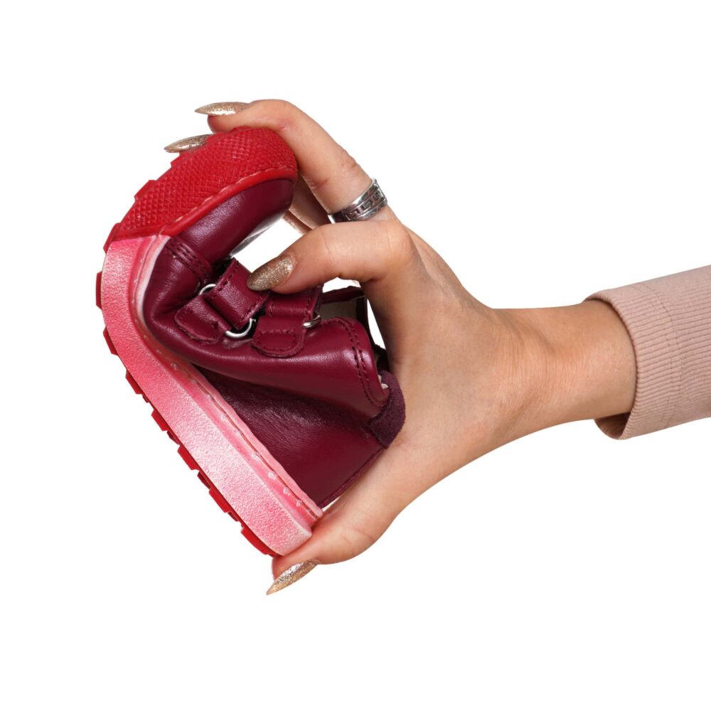 Ghetute din piele pentru fetite cu talonet Seby bordeaux