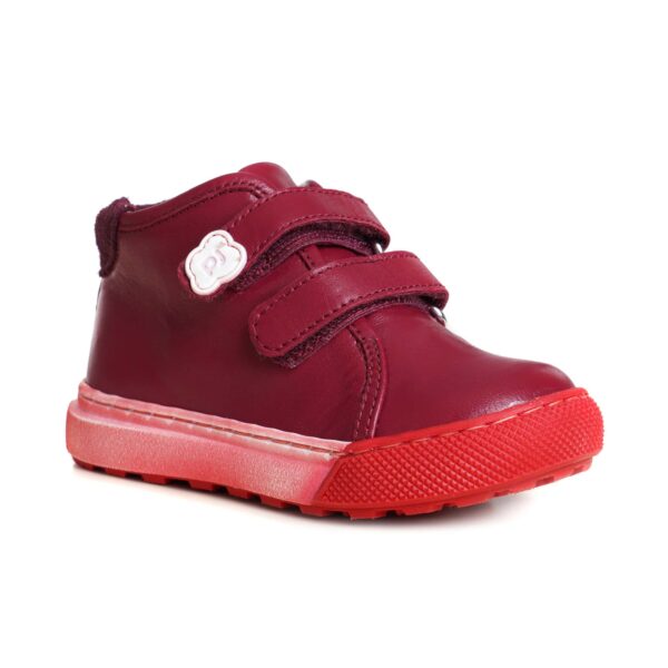 Ghetute din piele pentru fetite cu talonet Seby bordeaux