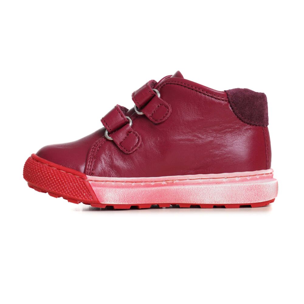 Ghetute din piele pentru fetite cu talonet Seby bordeaux