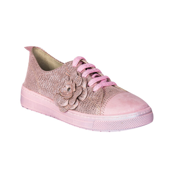 Tenisi din piele pentru fete Tag pink flower