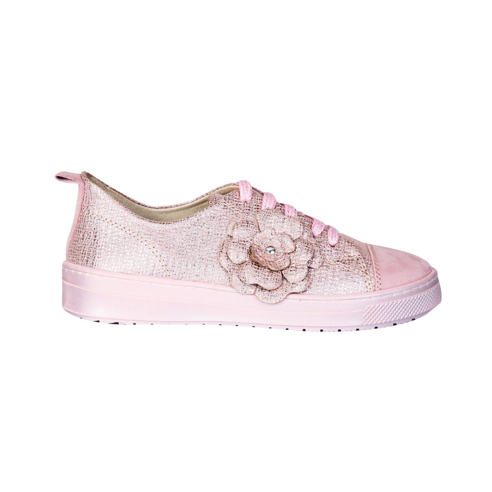 Tenisi din piele pentru fete Tag pink flower