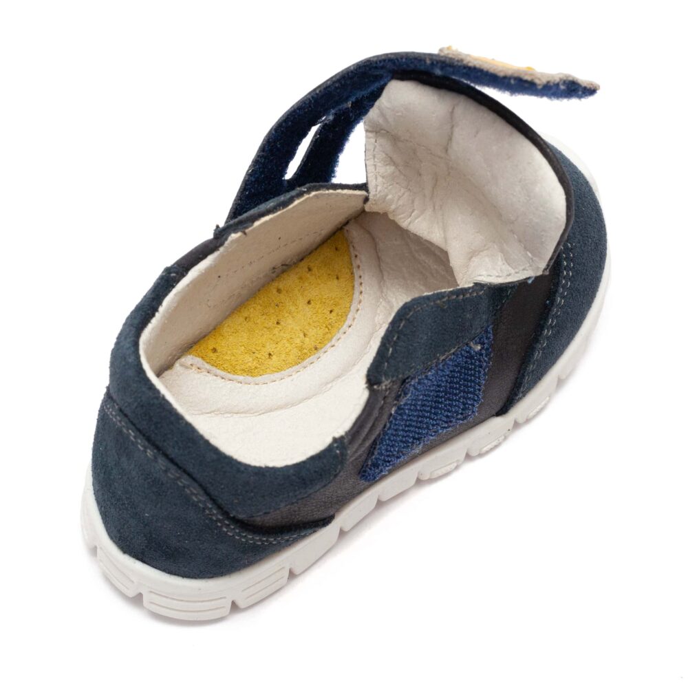 Pantofi copii sport din piele cu talpa flexibila si talonet Tokyo blu