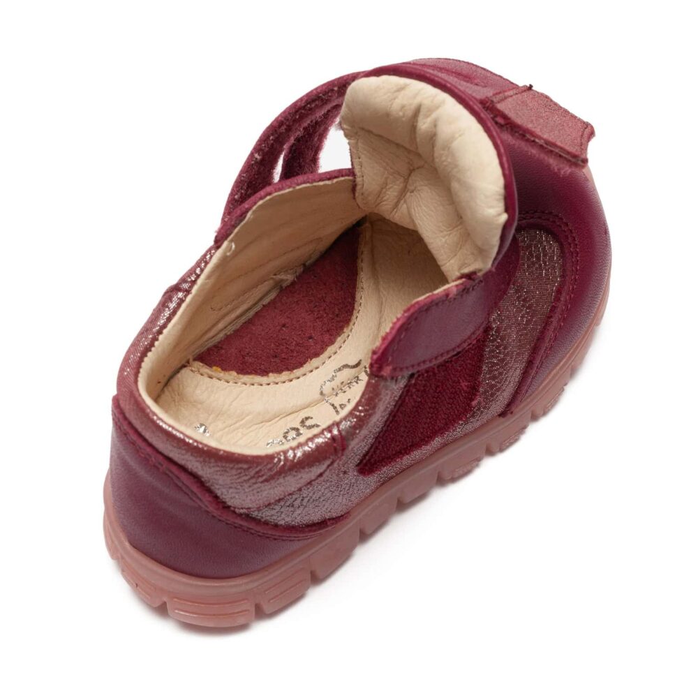 Adidasi copii din piele cu talpa ultra flexibila si talonet Tokyo bordo