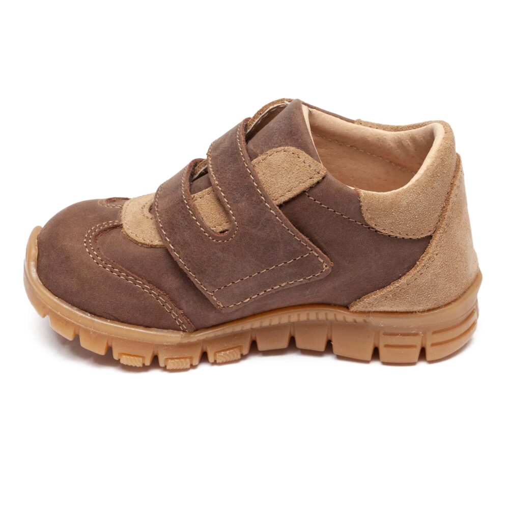 Pantofi copii sport din piele cu talpa flexibila si talonet Tokyo camel 1